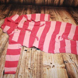 Baby Gap 6-12 M Pink Striped Hooded Henley Jumper